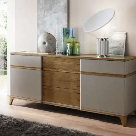 Madia Dyhana in finitura bicolore laccato più essenza di Le Fablier