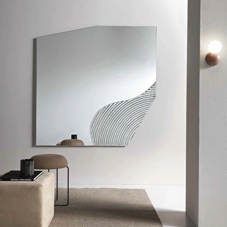 Specchio Silk con inserto in vetro rigato di Capodarte