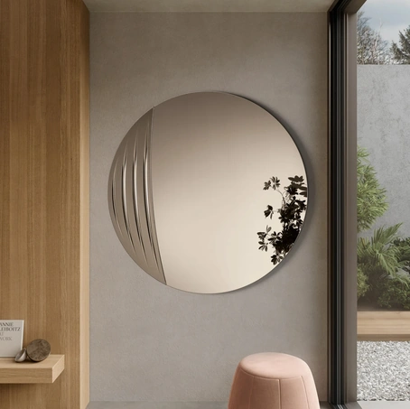 Specchio circolare con inserto retroargentato Spoon di Ikone Casa