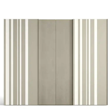 Armadio con ante scorrevoli e battenti Libeccio e Levante Strip C254 in vetro e laccato di Moretti Compact Giorno Notte