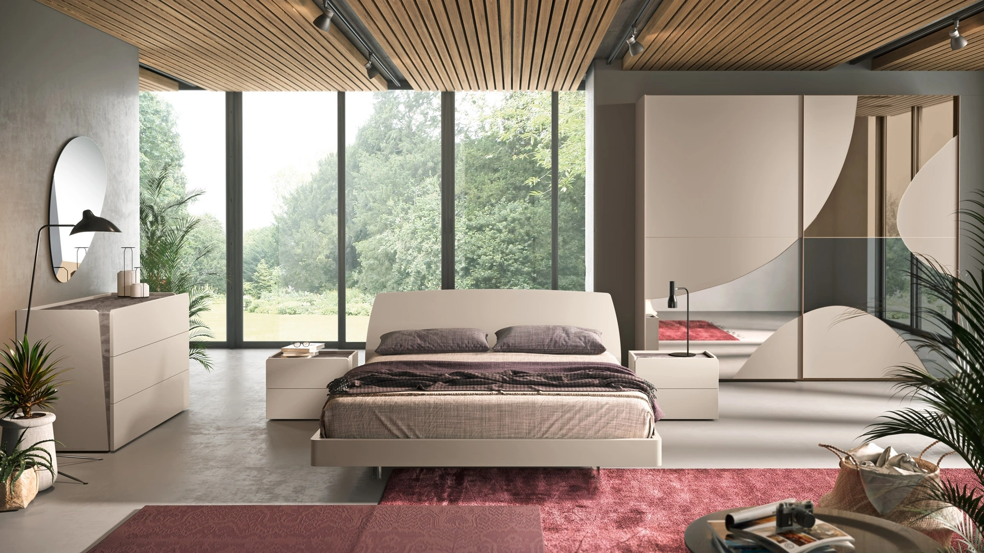 Letto in laccato opaco con testiera Composizione 16 di Corso 11