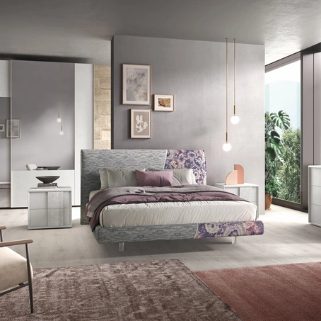 Letto in tessuto con testiera Composizione 02 di Corso 11