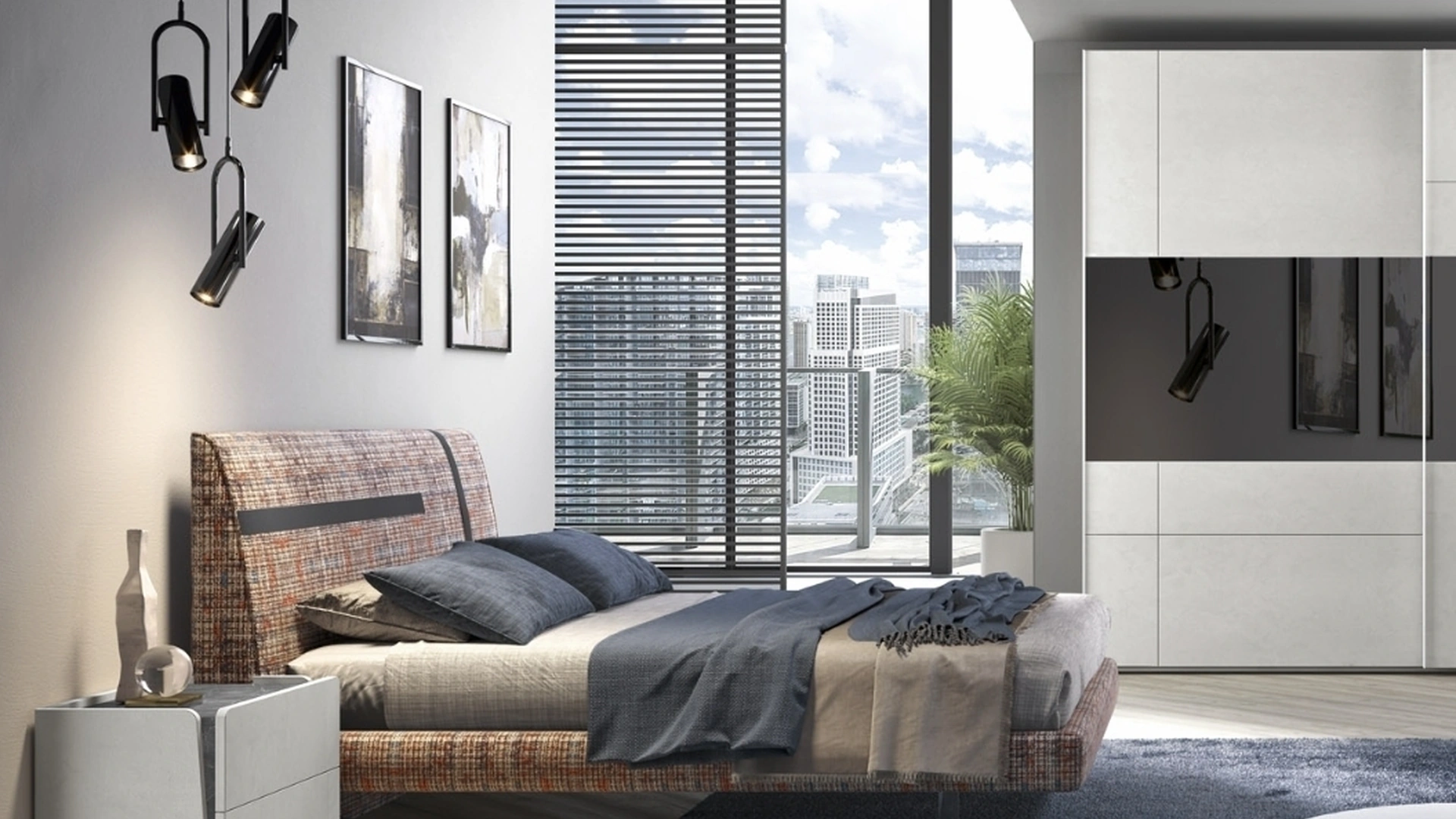 Letto in tessuto con testiera Composizione 20 di Corso 11