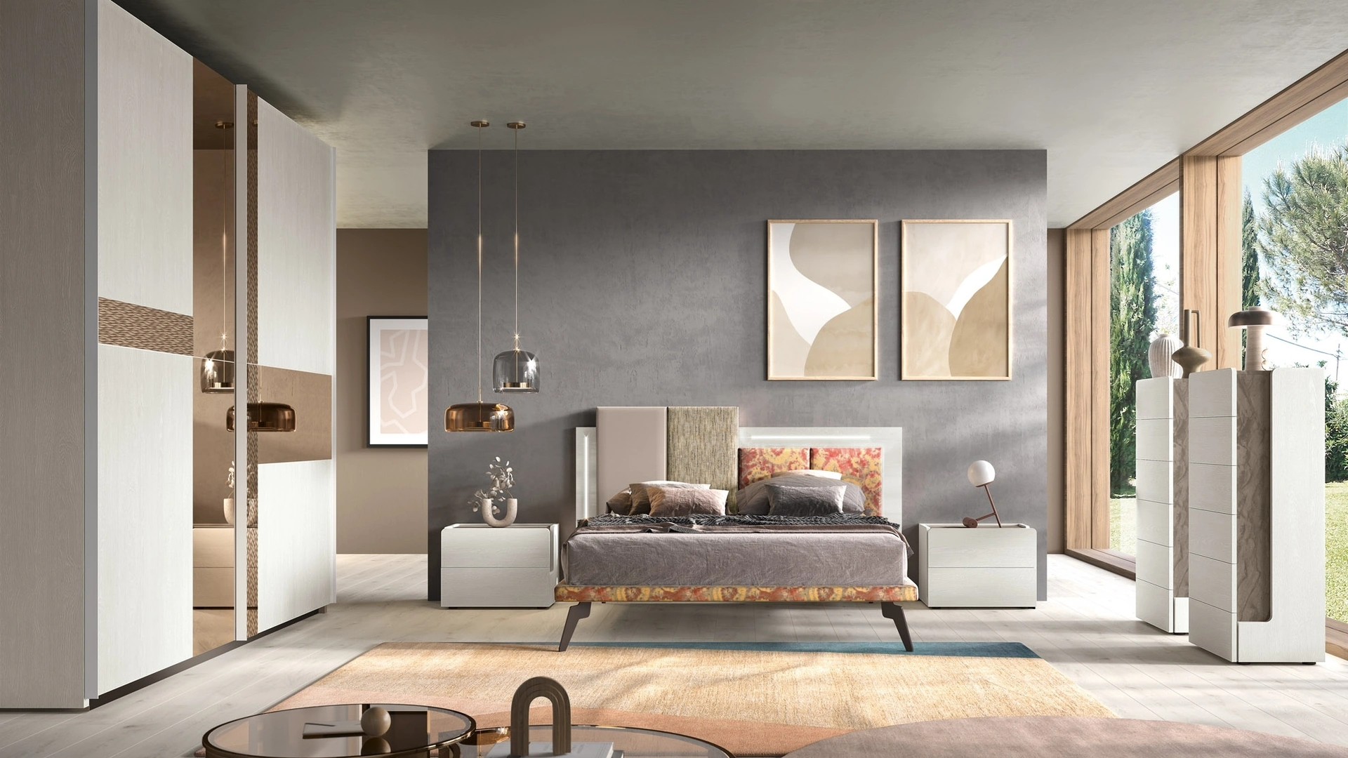 Letto matrimoniale con testiera asimmetrica Composizione 31 di Corso 11