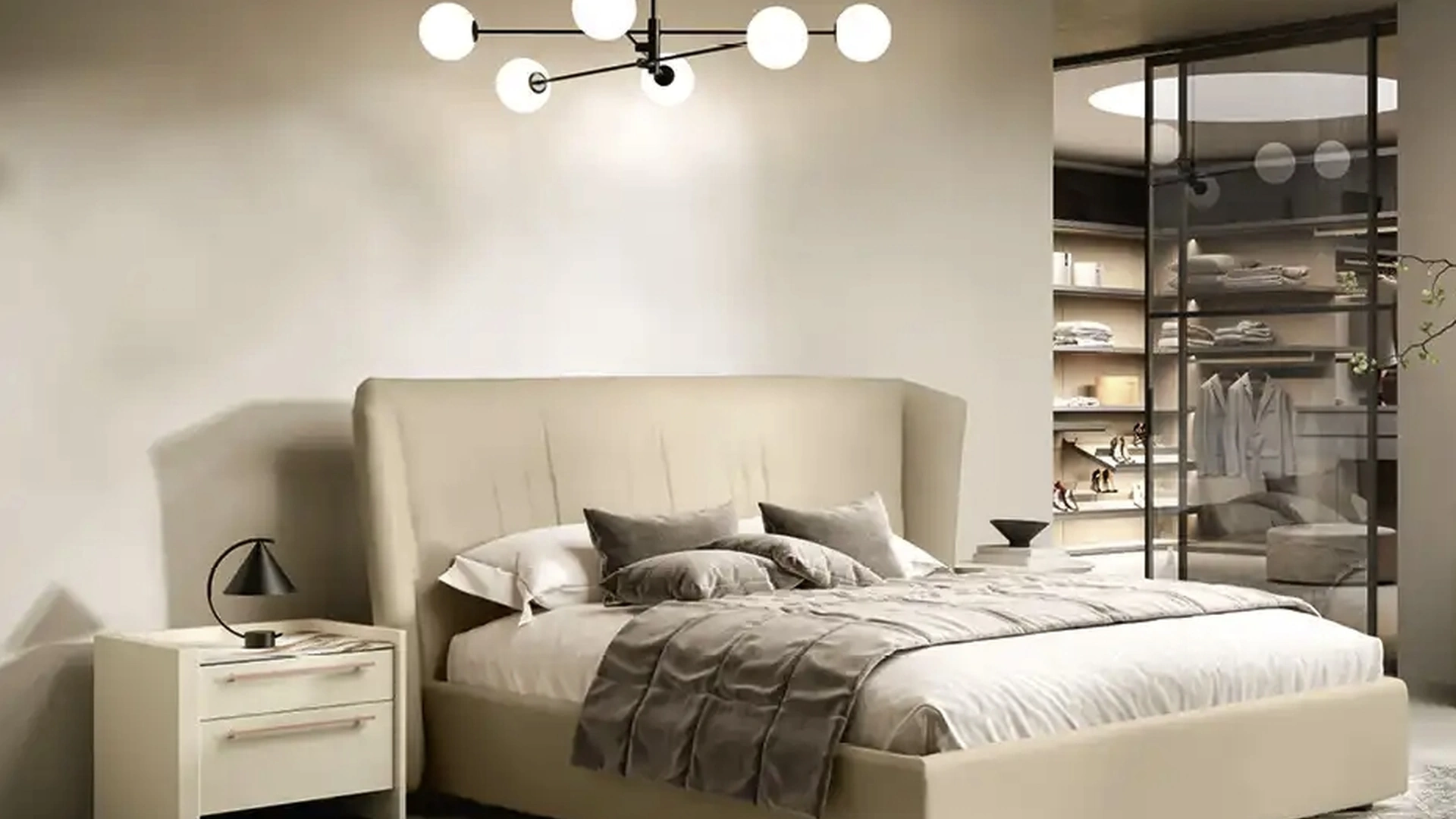 Letto Kaus Y13 in tessuto imbottito di Moretti Compact Giorno Notte