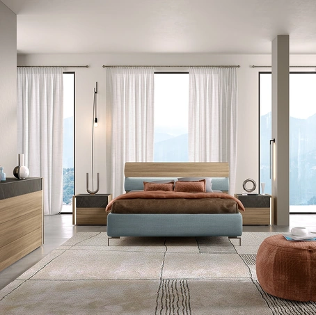 Letto Notte di Stelle 07 in melaminico e tessuto di Corso 11