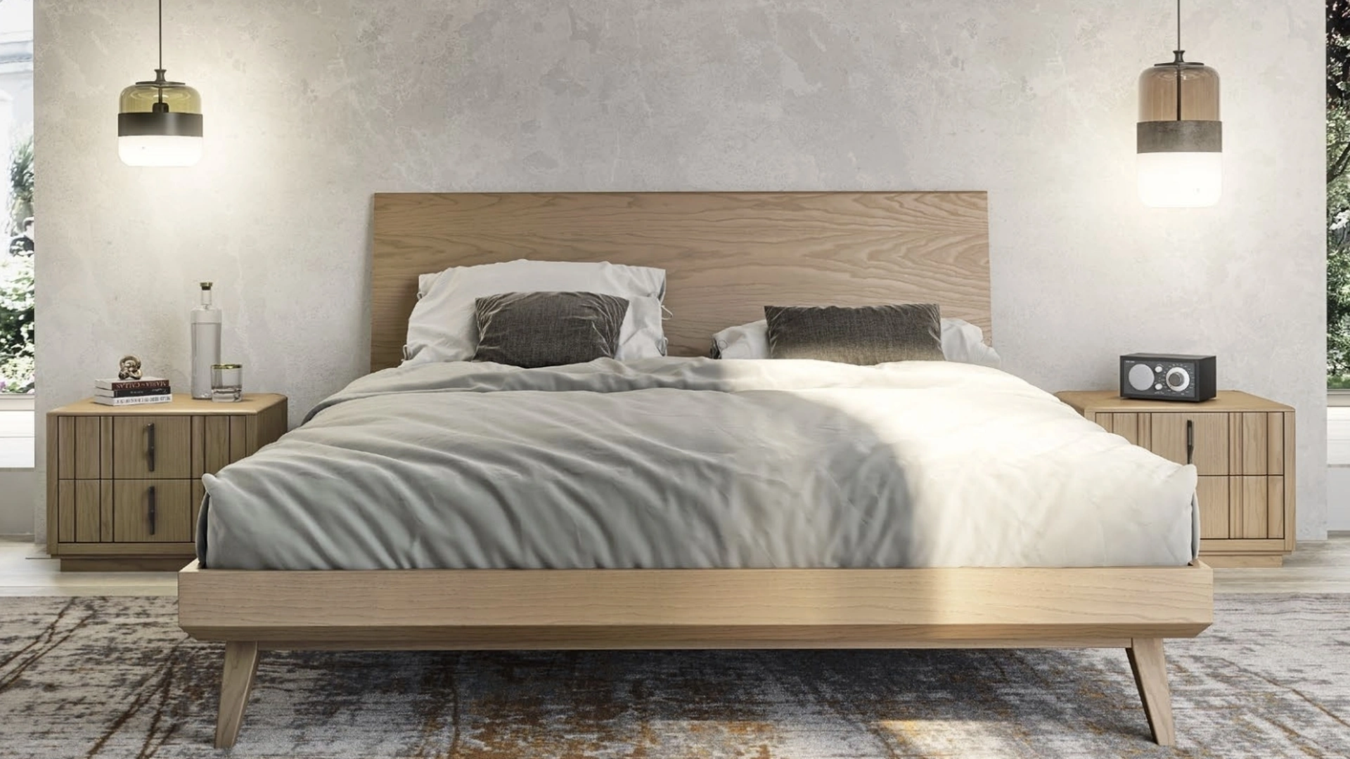 Letto Nova Concept Argilla in frassino di Imba Srl