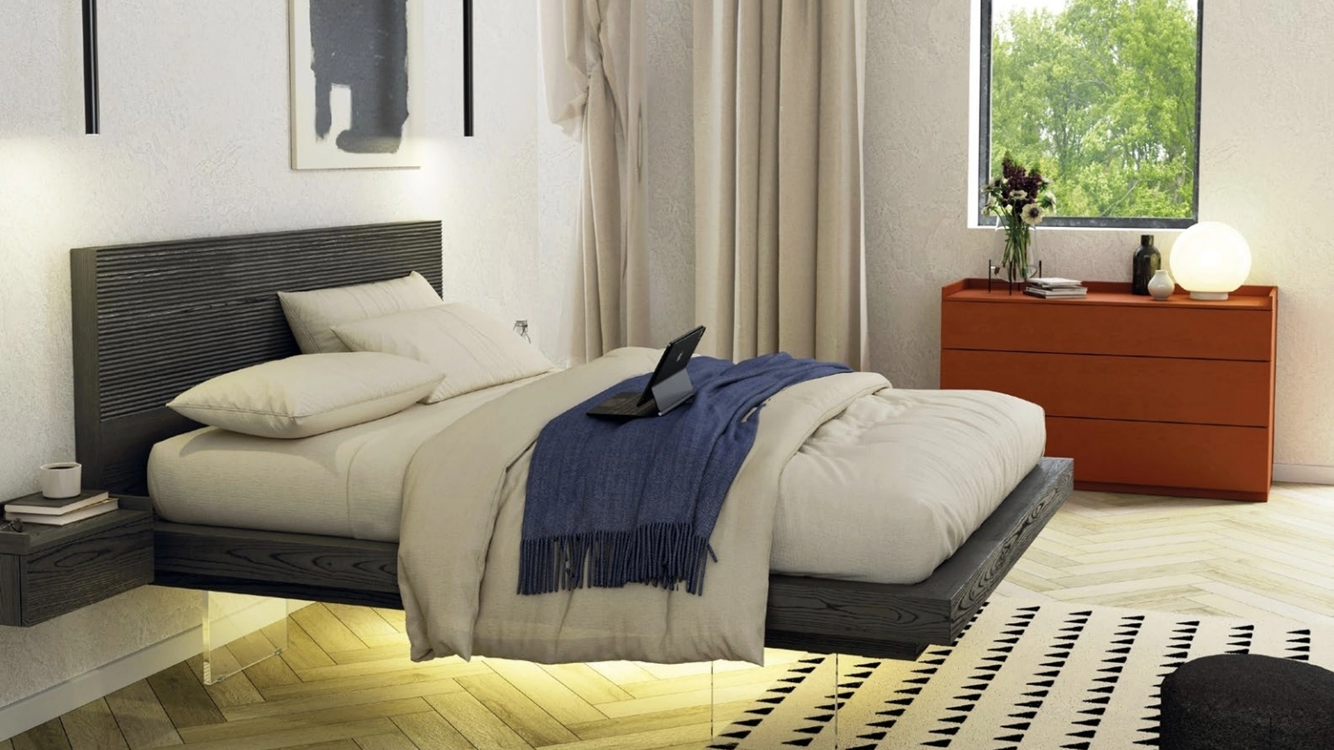 Letto Nova Fly Antracite in Frassino di Imba Srl