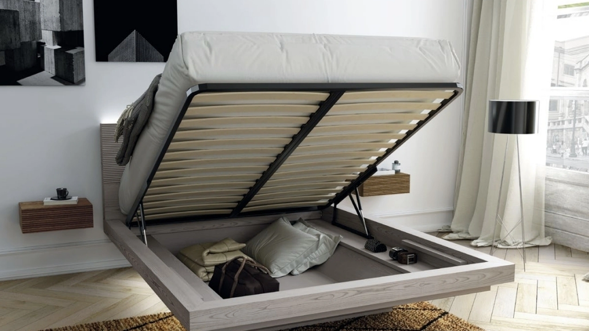 Letto Nova Fly Grigio Cenere di Imba Srl