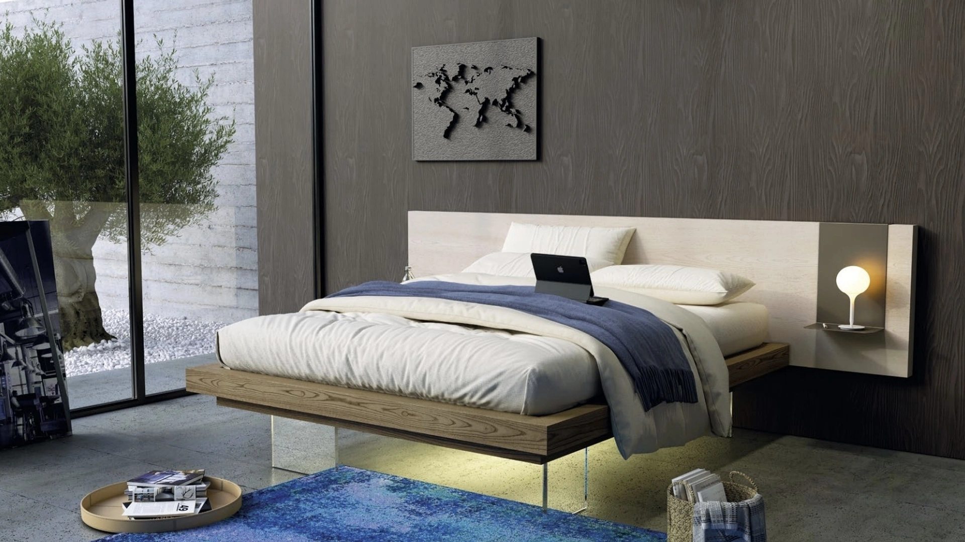 Letto Nova Fly Terra e Seta in frassino di Imba Srl