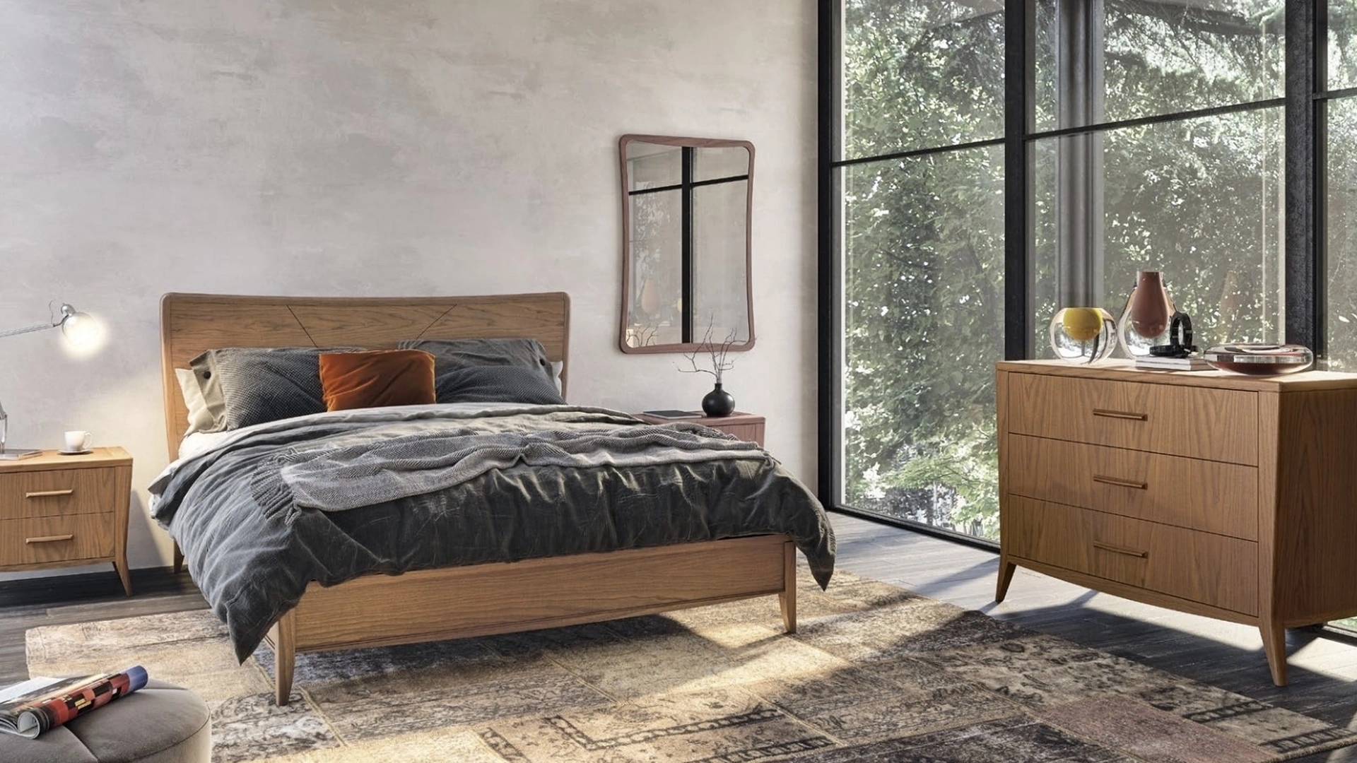 Letto in legno di frassino Nova Luna di Imba Srl
