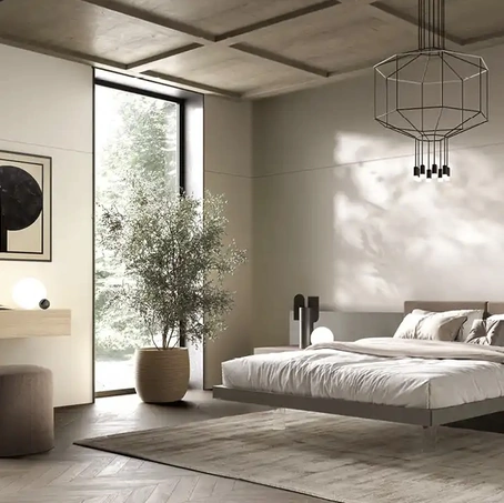 Letto Wall Panel M15 con testiera imbottita di Moretti Compact Giorno Notte
