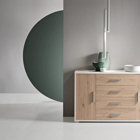 Madia Amal in melaminico effetto Rovere di Ikone Casa