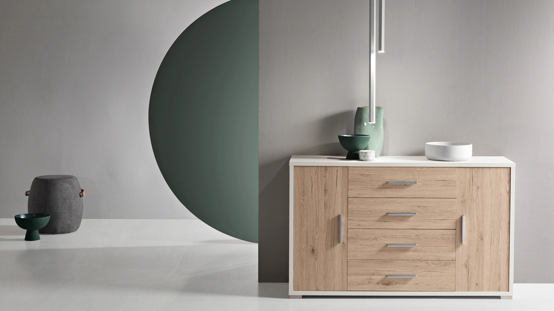 Madia Amal in melaminico effetto Rovere di Ikone Casa