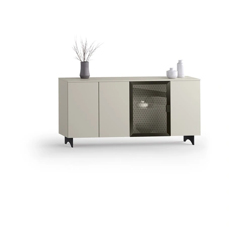 Madia 09-1 in laccato opaco con vetro decorato di Corso 11