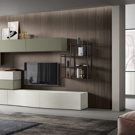 Parete Attrezzata Soggiorno 08-2 in melaminico e laccato di Corso 11