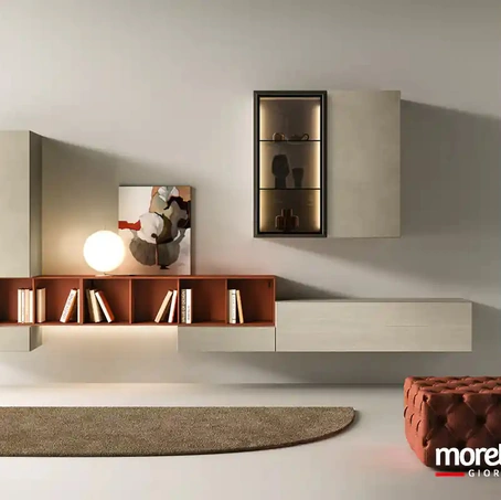 Parete Attrezzata sospesa Kosmos KC118 di Moretti Compact Giorno Notte