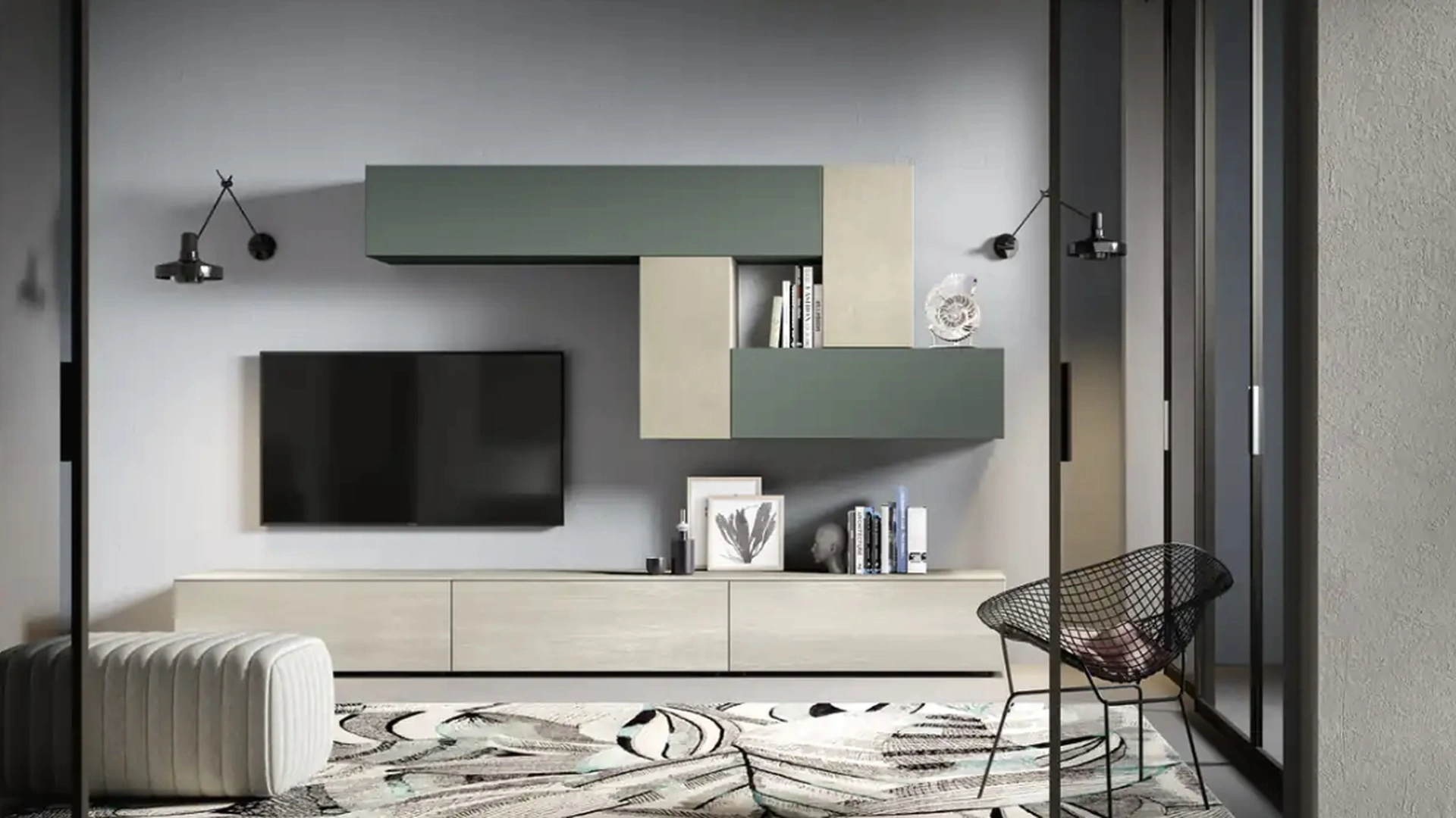 Parete Attrezzata Kosmos KF113 di Moretti Compact Giorno Notte