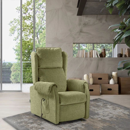 Poltrona Relax Lift Frida in tessuto con schienale imbottito in fiocco memory de Il Benessere