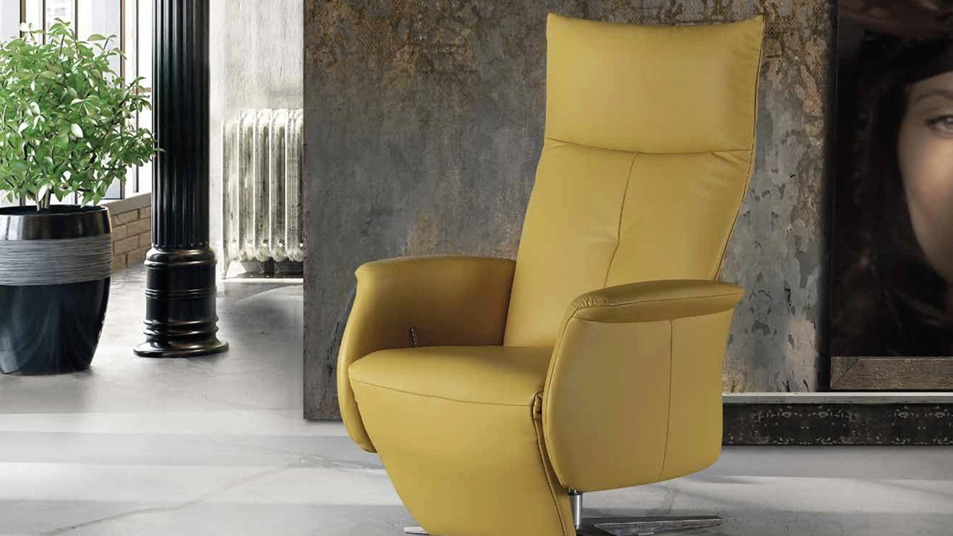 Poltrona Relax di design Nina in pelle de Il Benessere