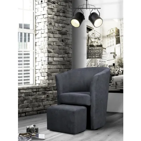 Poltroncina Urban Style con pouf estraibile SD213 in tessuto di Imba Srl