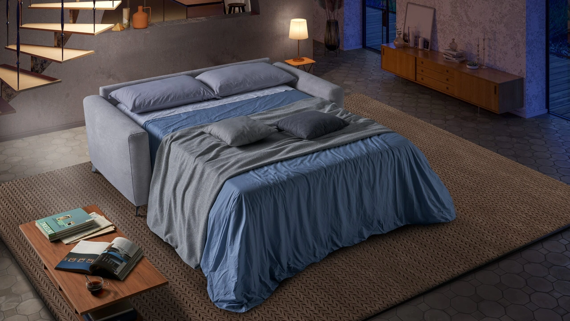 Divano Letto in tessuto Dakar de Il Benessere