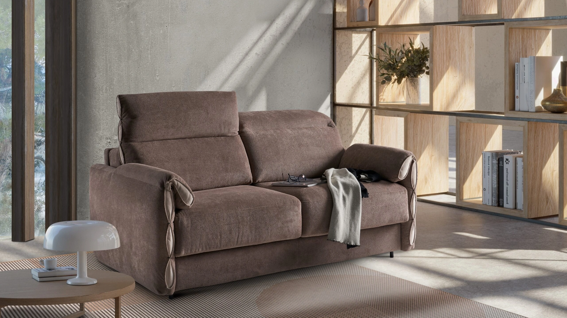 Divano letto in tessuto Fiore de Il Benessere