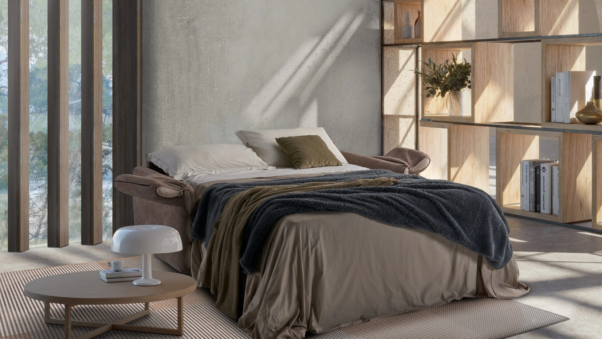 Divano letto in tessuto Fiore de Il Benessere