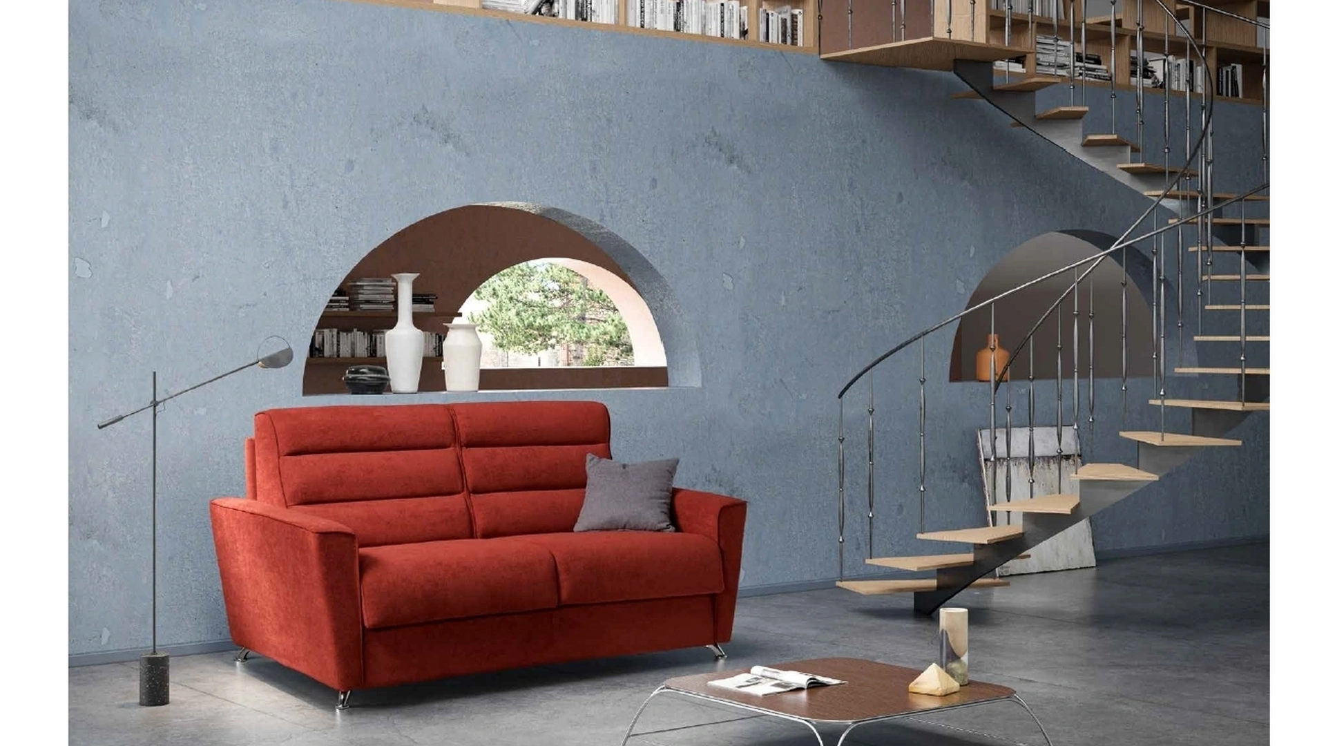 Divano Letto lineare in tessuto Argo de Il Benessere