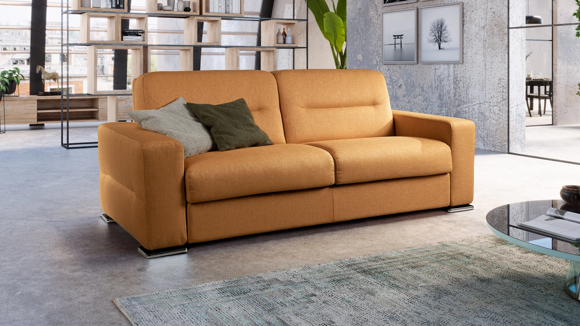 Divano Letto lineare in tessuto Julian de Il Benessere