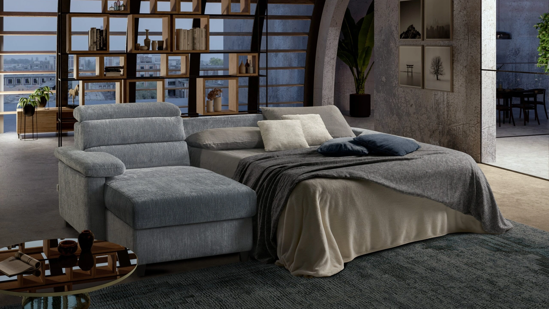 Divano Letto con penisola Pablo de Il Benessere