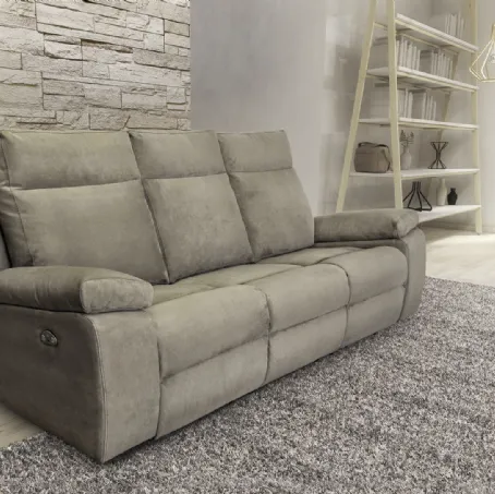 Divano lineare in tessuto antimacchia con movimento relax Urban Style SD200 di Imba Srl