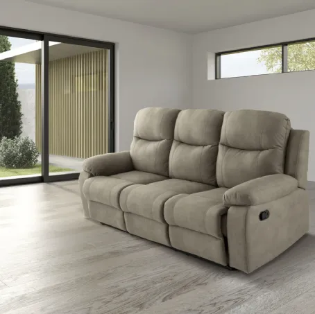 Divano con movimento relax Urban Style SD200 in ecopelle Nabuk di Imba Srl