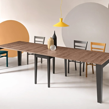 Tavolo Consolle allungabile Nadir finitura effetto Tek di Ikone Casa