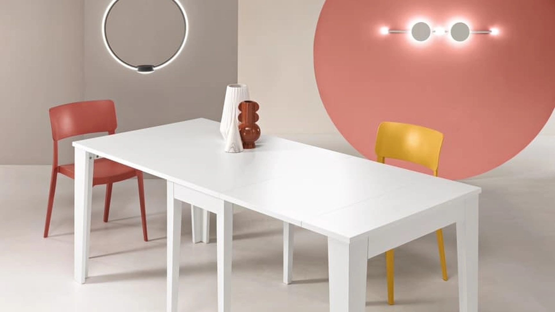 Tavolo Consolle allungabile Nadir finitura Bianco Frassinato di Ikone Casa