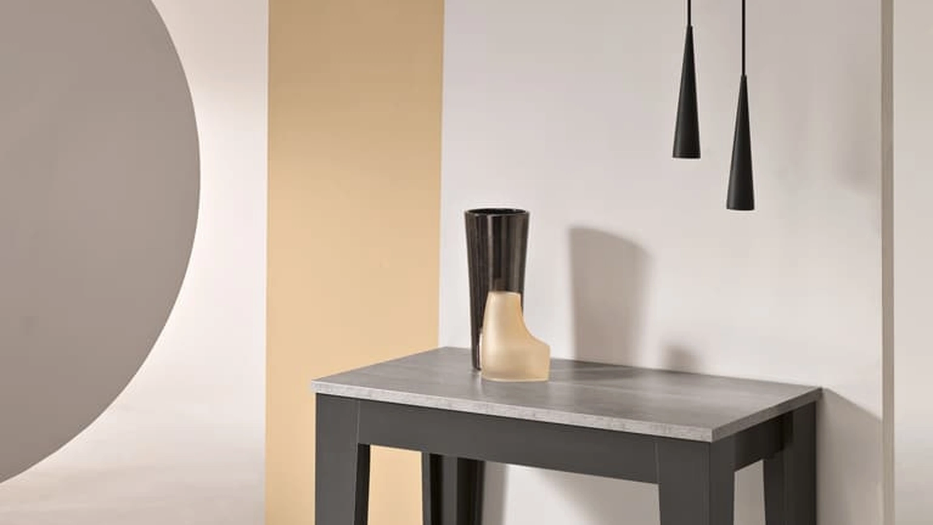 Tavolo Consolle allungabile Nadir finitura cemento di Ikone Casa