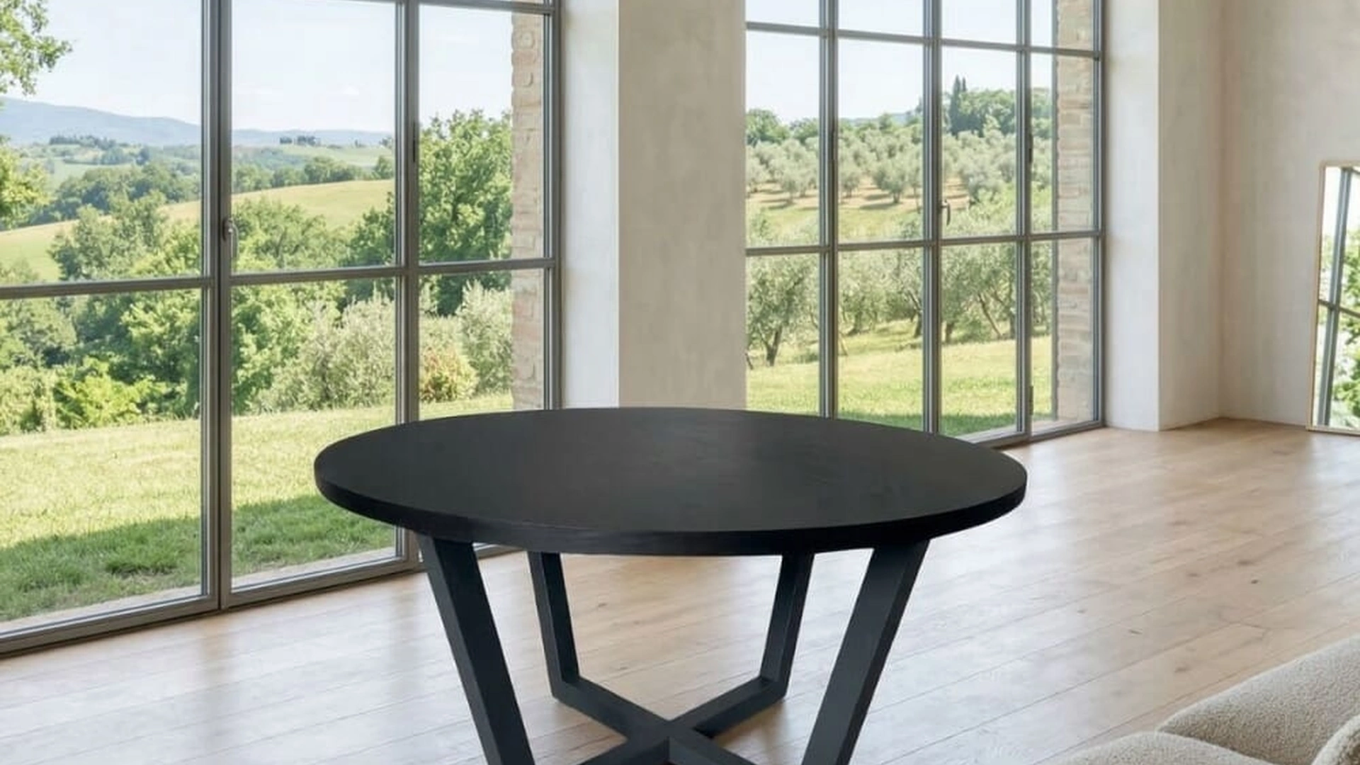 Tavolo Spider Round in legno massello di Tavolobello