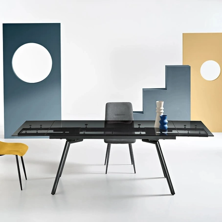 Tavolo allungabile Tao in vetro di Ikone Casa