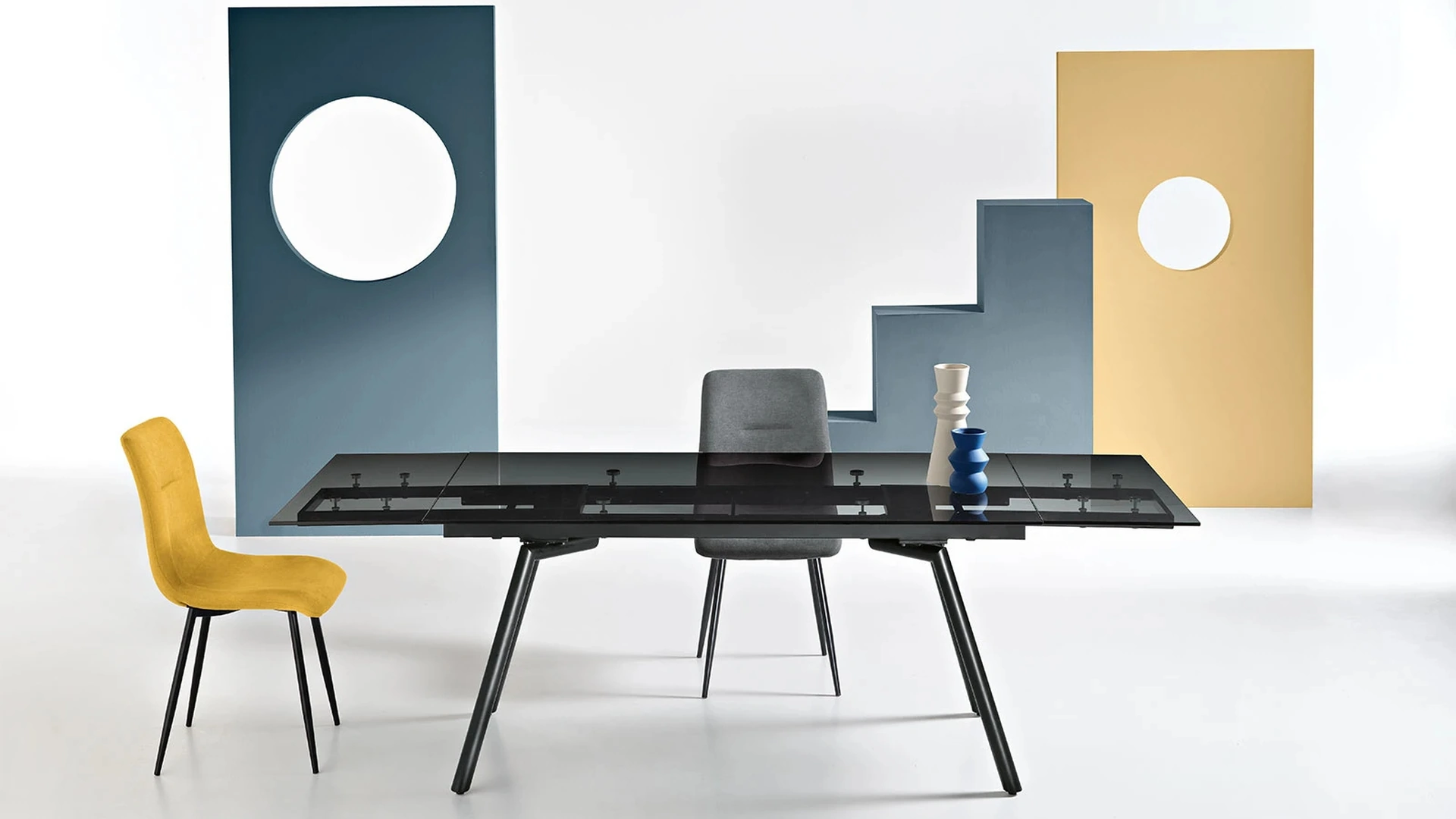 Tavolo allungabile Tao in vetro di Ikone Casa