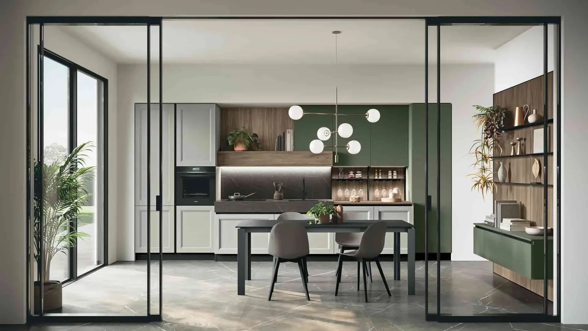 Cucina Classica lineare in frassino laccato Beverly 03 di Stosa