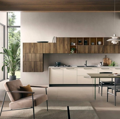 Cucina Moderna Bali Rovere Tabacco e Sahara di Evo Cucine