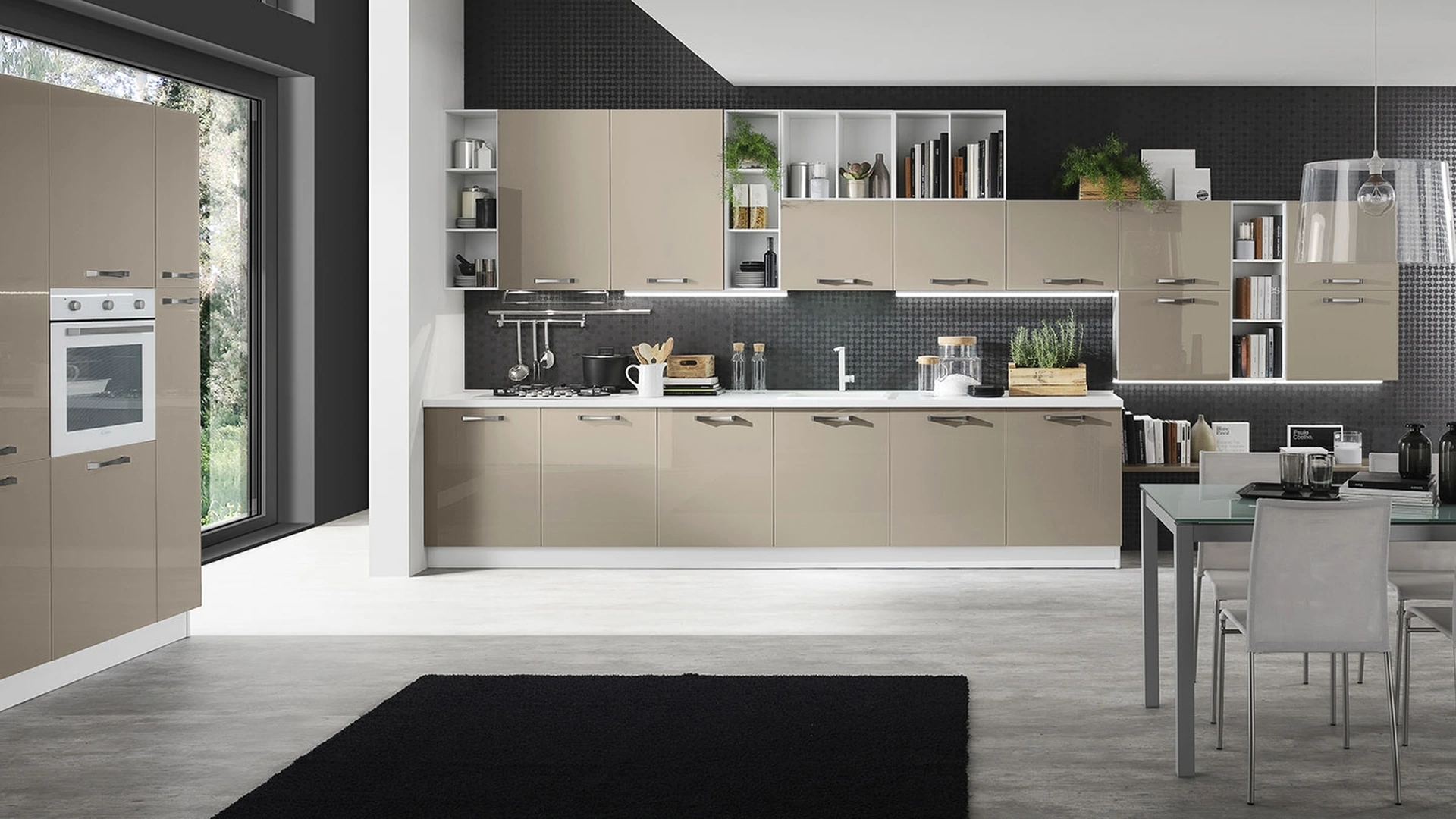 Cucina Moderna Korinna Tortora lucido di Evo Cucine