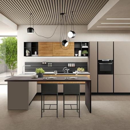 Cucina Moderna Rio Tortora e Rovere di Evo Cucine