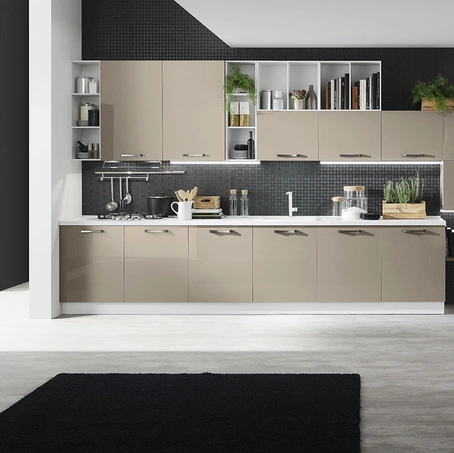 Cucina Moderna Korinna-Tortora-lucido Evo Cucine